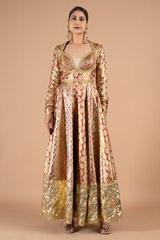 Silk brocade woven Anarkali gown5786 VIDEO